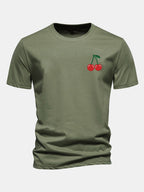 Regular Fit Cherry Print Cotton T-Shirt