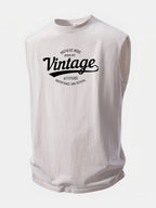Vintage Print Washed Distressed Tank Top