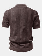 Linen Textured Knit Shirt & Slim Fit Tapered Trousers