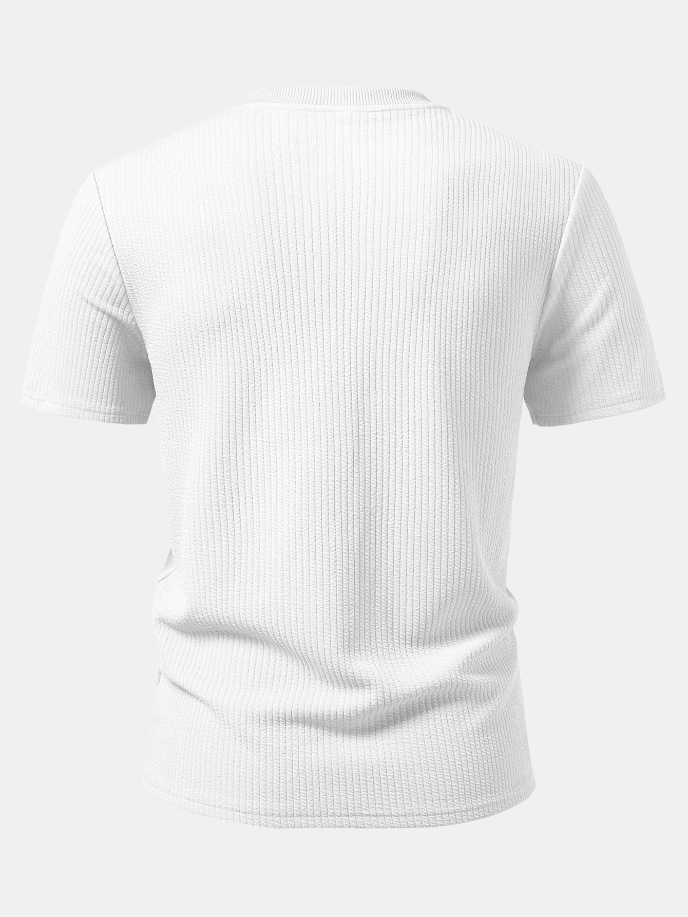 Ribbed Crew Collar T-Shirt & Drawstring Shorts Set