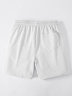 Ribbed Notched Collar Tank Top & Ribbed Drawstring 7" Shorts