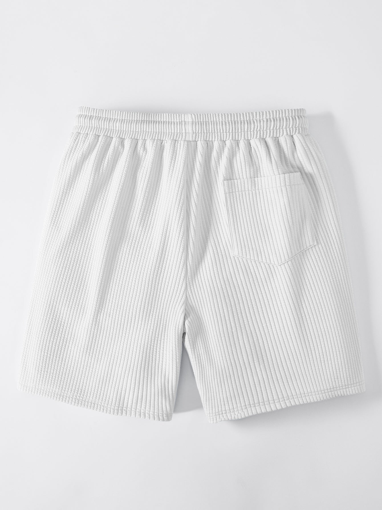 Ribbed Notched Collar Tank Top & Ribbed Drawstring 7" Shorts