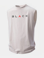 Black Print Washed Distressed Tank Top