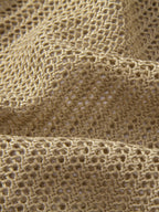 Open Knit Cap Sleeve Mesh Sweater T-Shirt