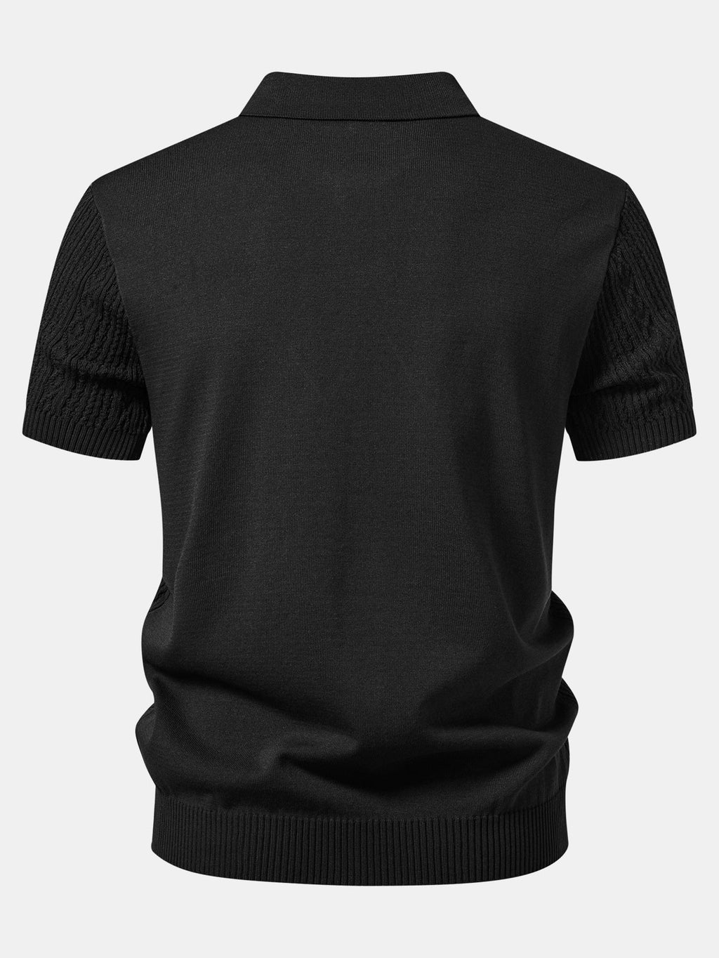 Geometric Jacquard Knit Polo