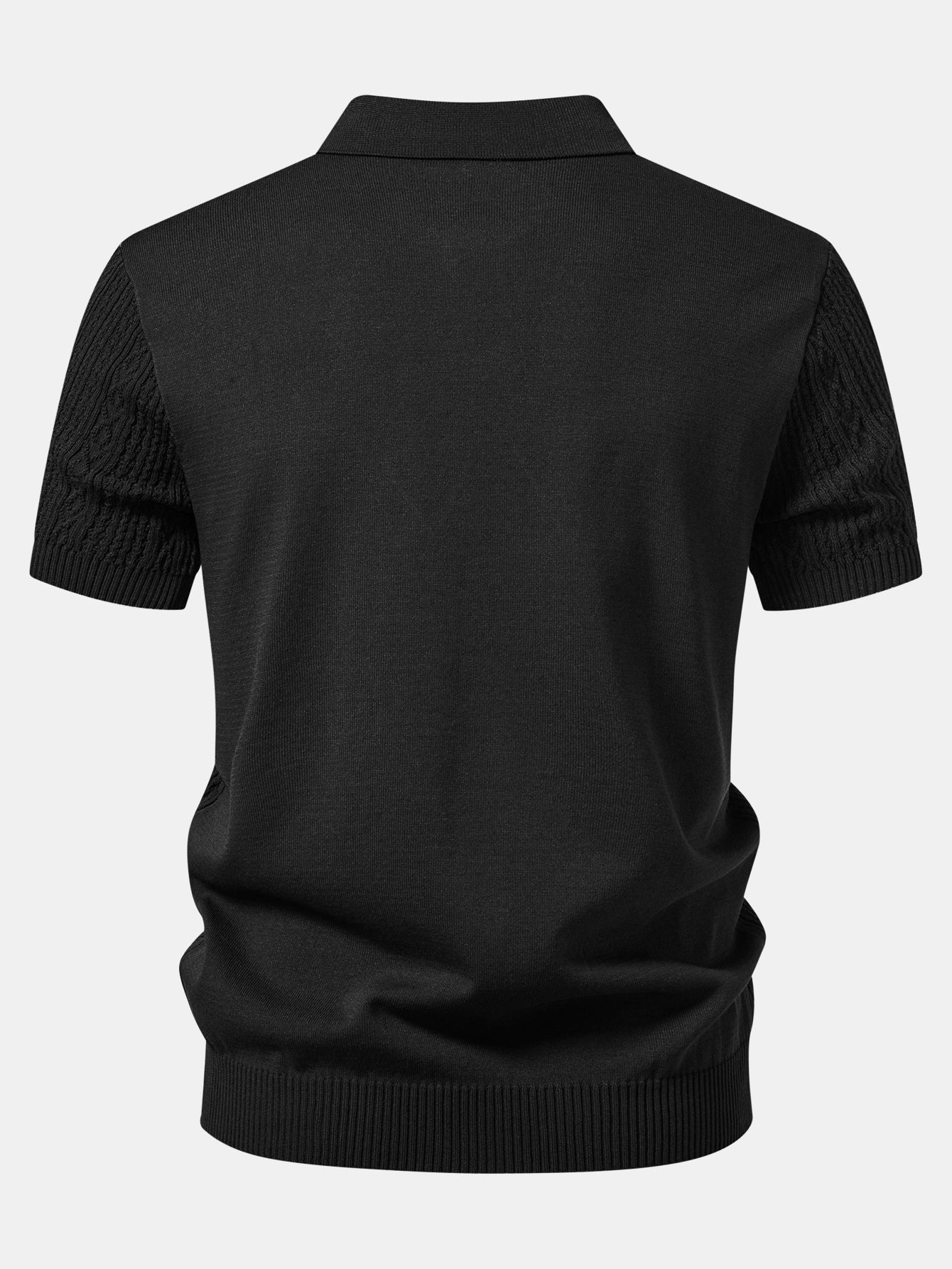 Geometric Jacquard Knit Polo