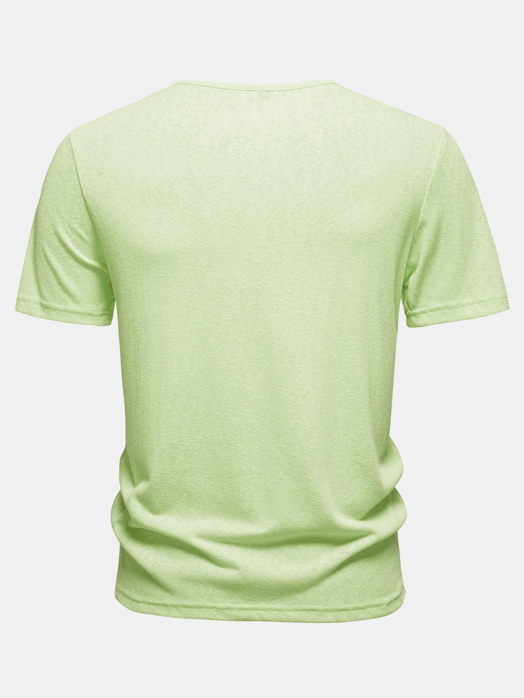 Lightweight Linen Look Notched Collar T-Shirt