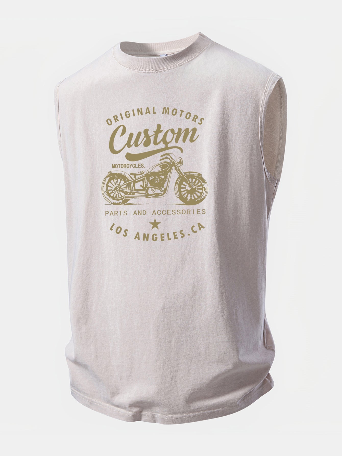Original Motors Print Washed Distressed Tank Top