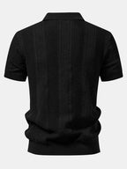 Linen Textured Knit Polo & Slim Fit Tapered Trousers