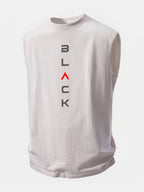 Black Print Washed Distressed Tank Top