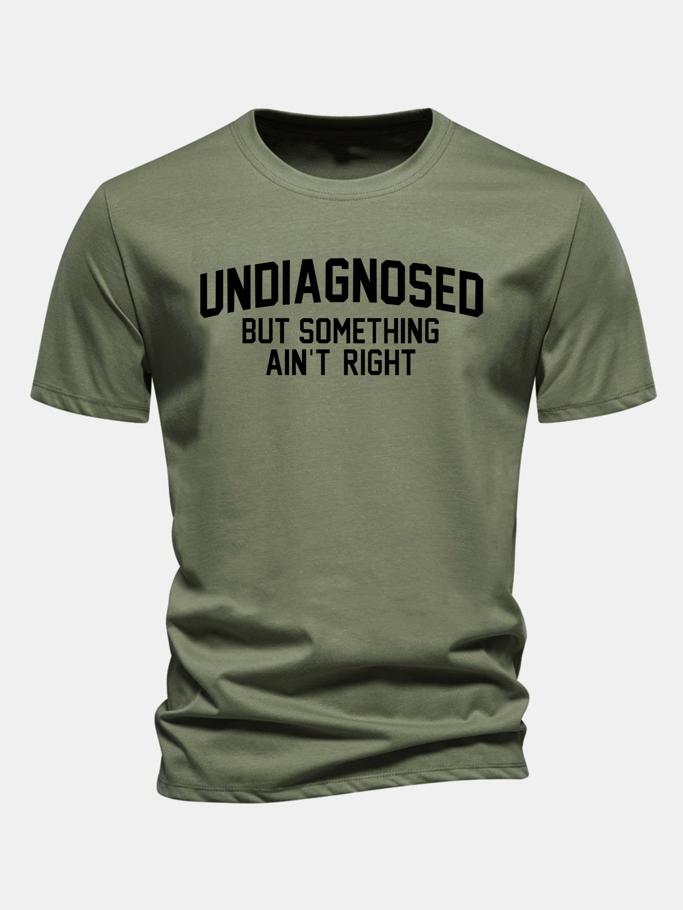 Regular Fit Undiagnosed But Something Ain't Right Print Cotton T-Shirt
