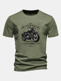 Regular Fit Classic Motorcycle Print Cotton T-Shirt