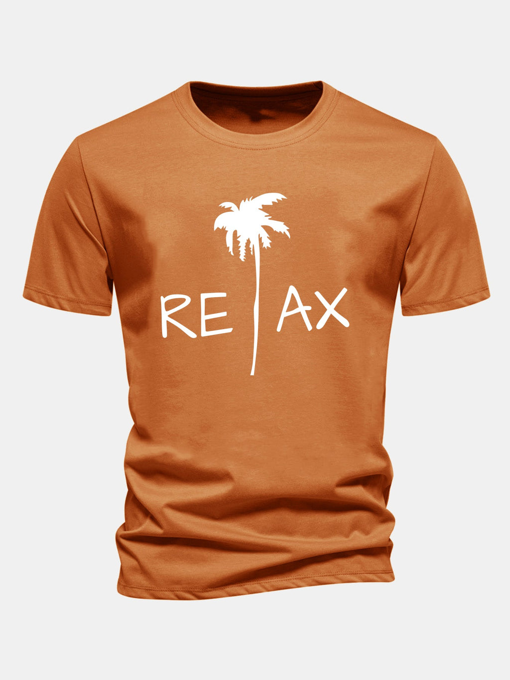 Regular Fit Relax Palm Tree Print Cotton T-Shirt
