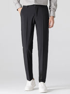 Contrast Striped Ribbed Knit Polo & Slim Fit Tapered Trousers