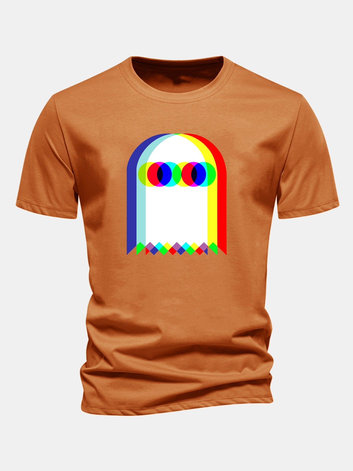 Regular Fit Glitch Ghost Print Cotton T-Shirt