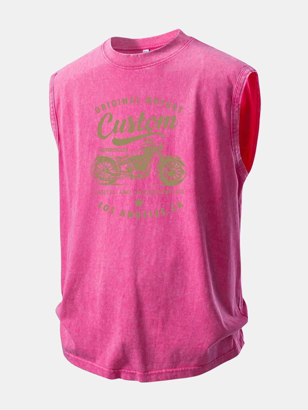 Original Motors Print Washed Distressed Tank Top
