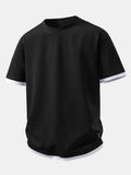 Relax Fit 2 In 1 Waffle Crew Collar T-Shirt