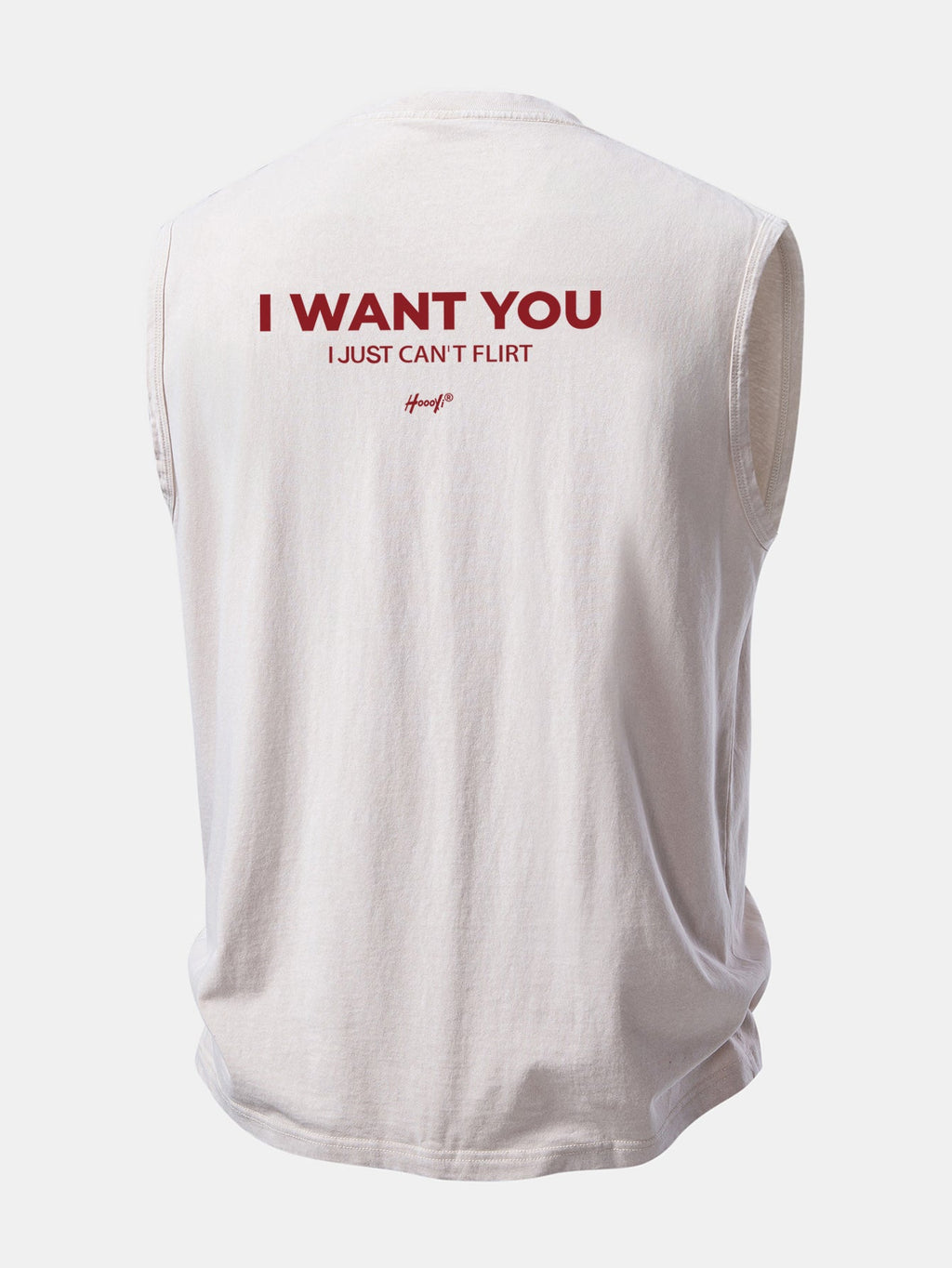I Want You Print Washed Distressed Tank Top