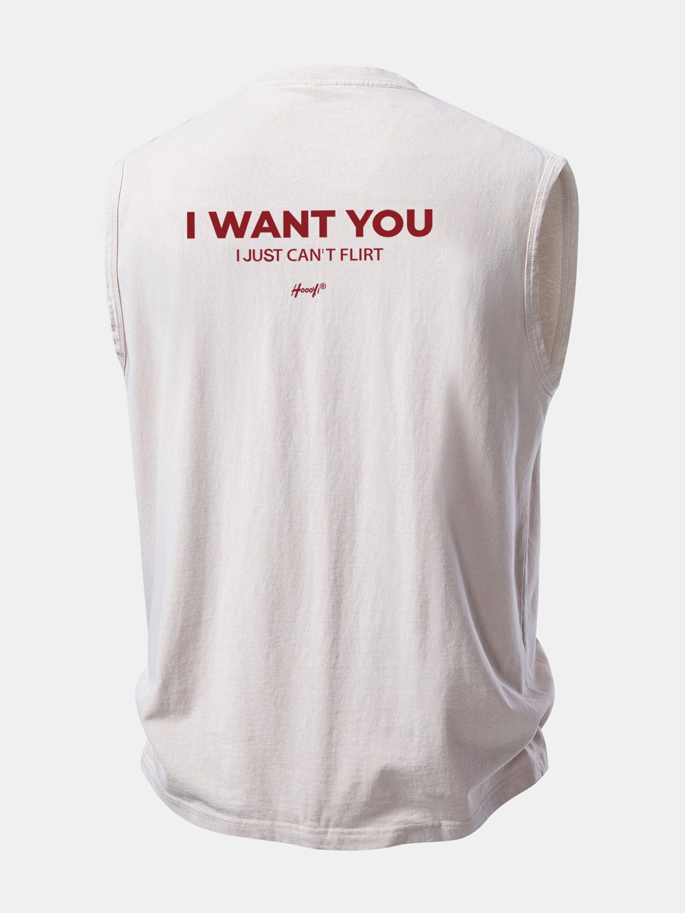 I Want You Print Washed Distressed Tank Top