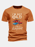 Regular Fit Vintage Car Print Cotton T-Shirt