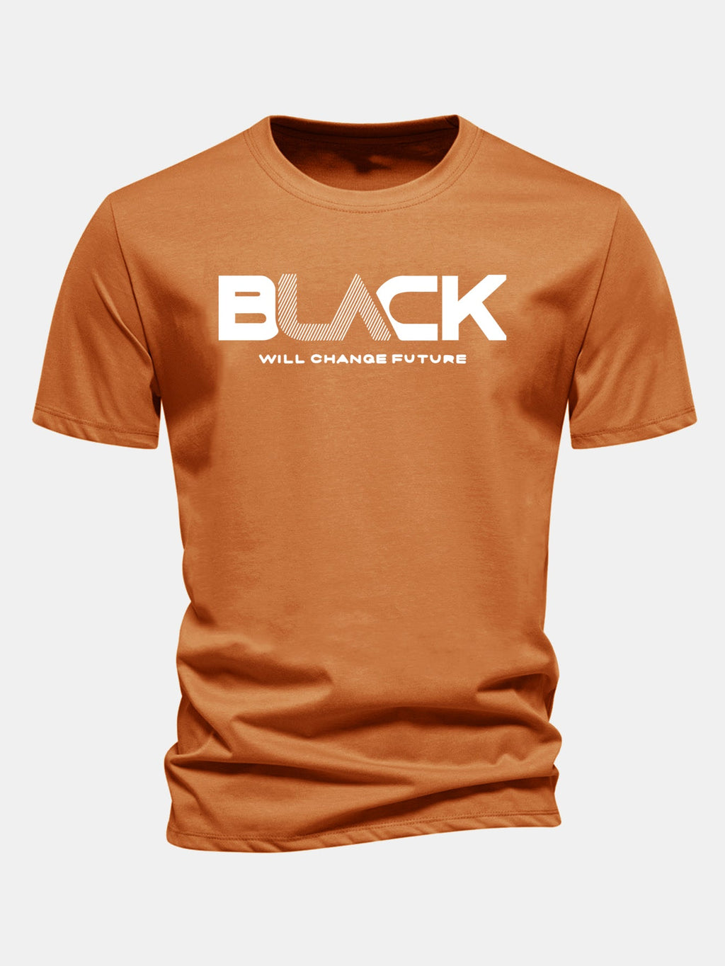 Regular Fit Black Print Cotton T-Shirt