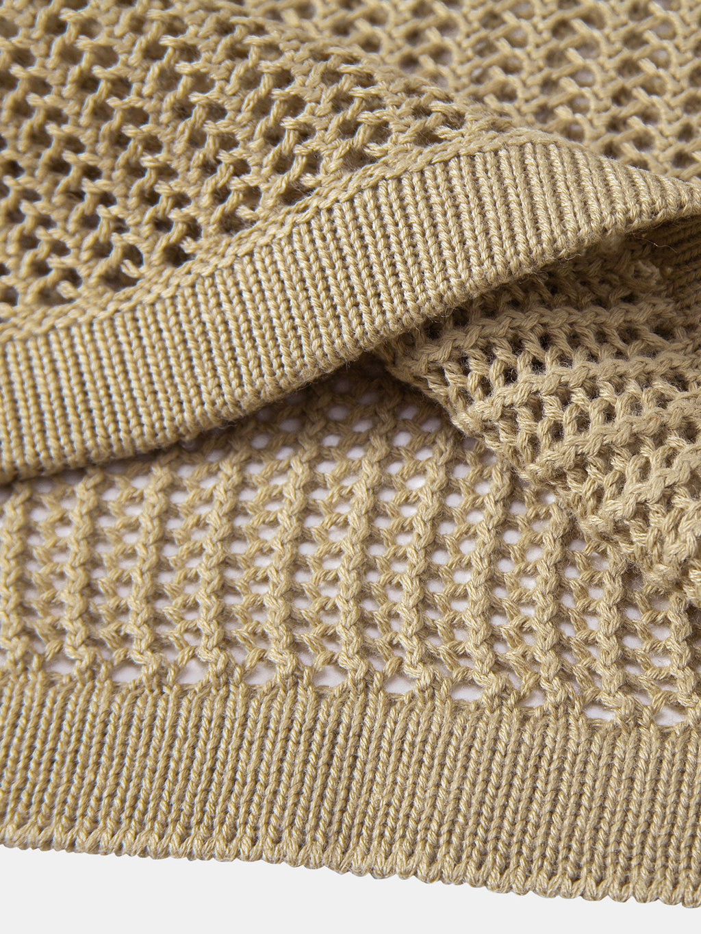 Open Knit Cap Sleeve Mesh Sweater T-Shirt