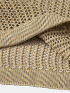 Open Knit Cap Sleeve Mesh Sweater T-Shirt