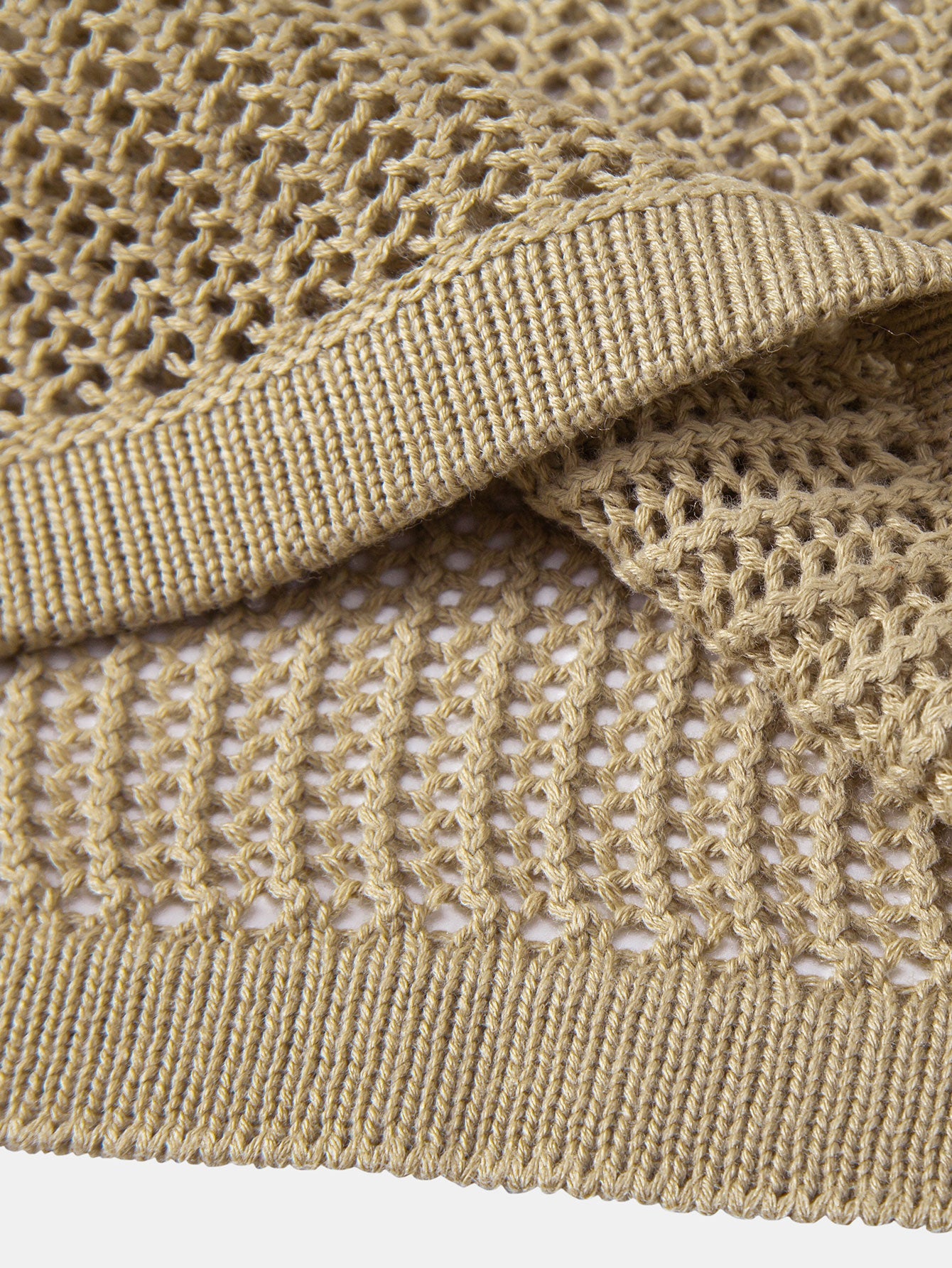 Open Knit Cap Sleeve Mesh Sweater T-Shirt