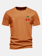 Regular Fit Cherry Print Cotton T-Shirt