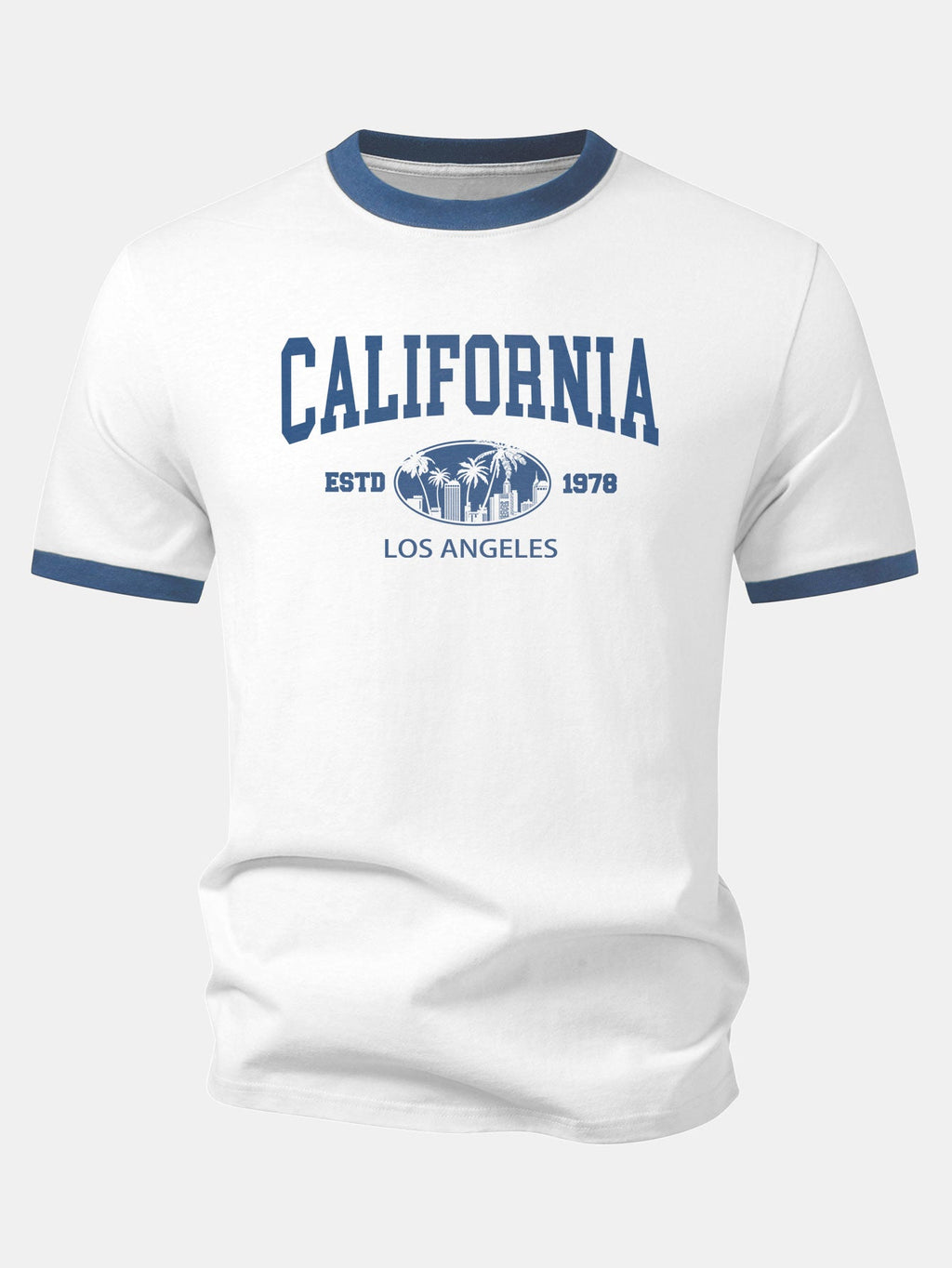 California Print Contrast Ringer T-Shirt