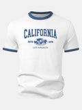 California Print Contrast Ringer T-Shirt