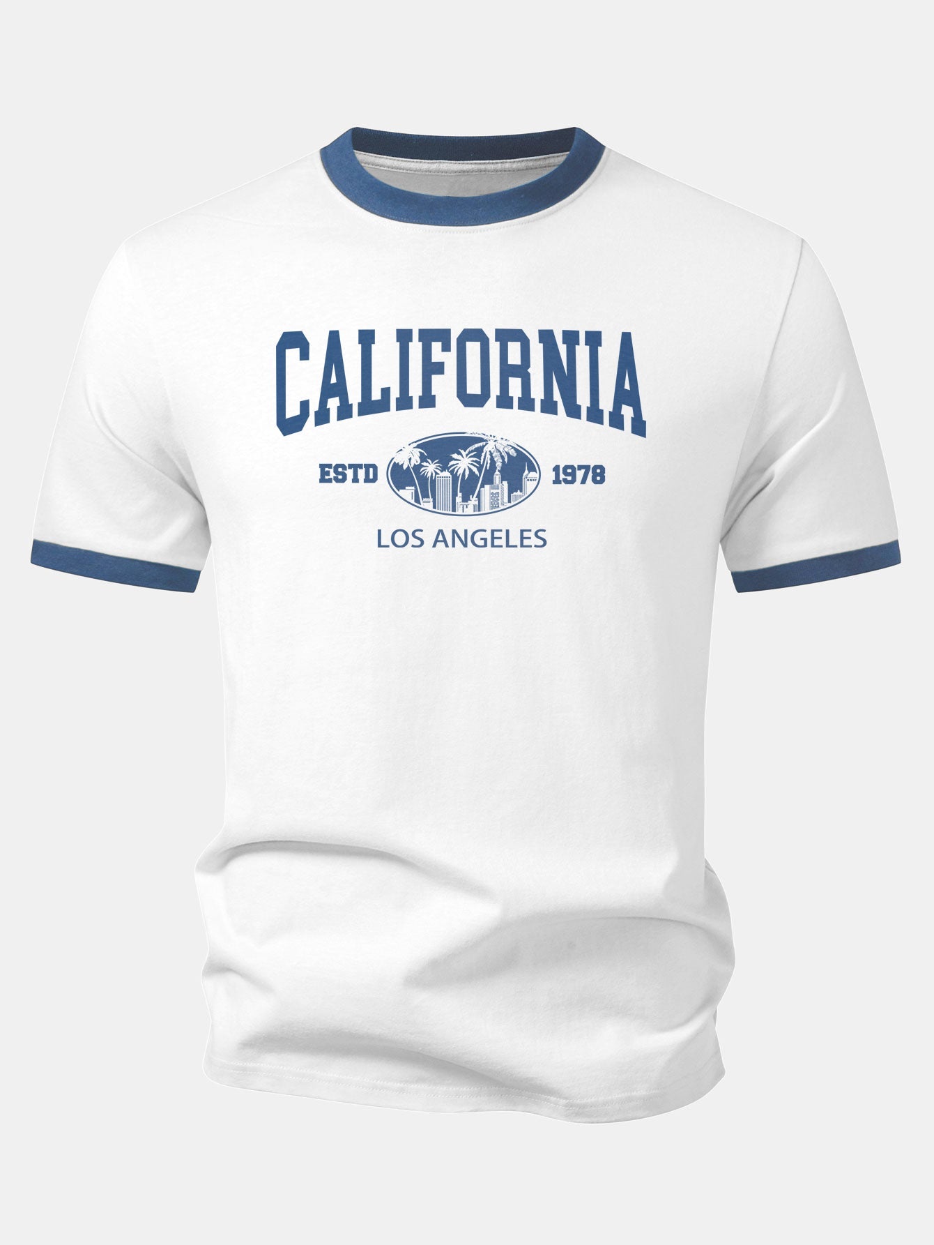 California Print Contrast Ringer T-Shirt