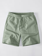 Muscle Fit Waffle Stand Collar Shirt & Drawstring 7" Shorts Set