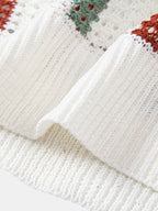 Stripe Crochet V Neck Knit Tank Top
