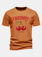 Regular Fit Cherry Print Cotton T-Shirt