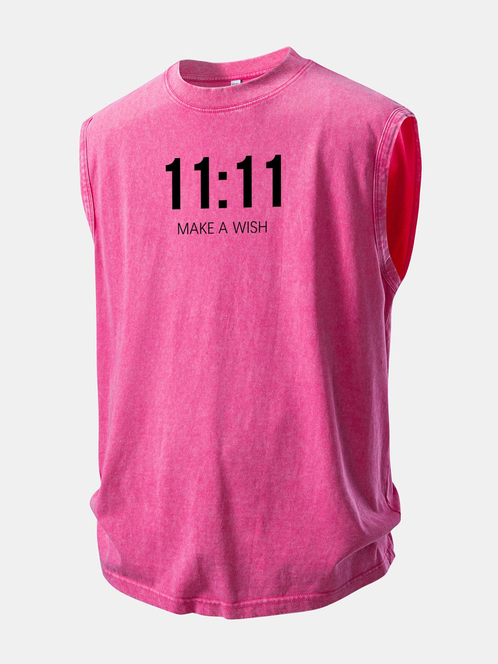 11:11 Print Washed Distressed Tank Top