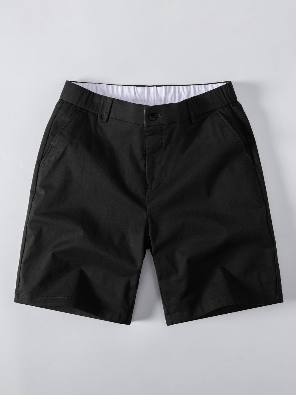 Contrast Textured Jacquard V Neck Knit Polo & Elastic Waist Chino Shorts