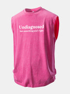 Undiagnosed Print Washed Distressed Tank Top