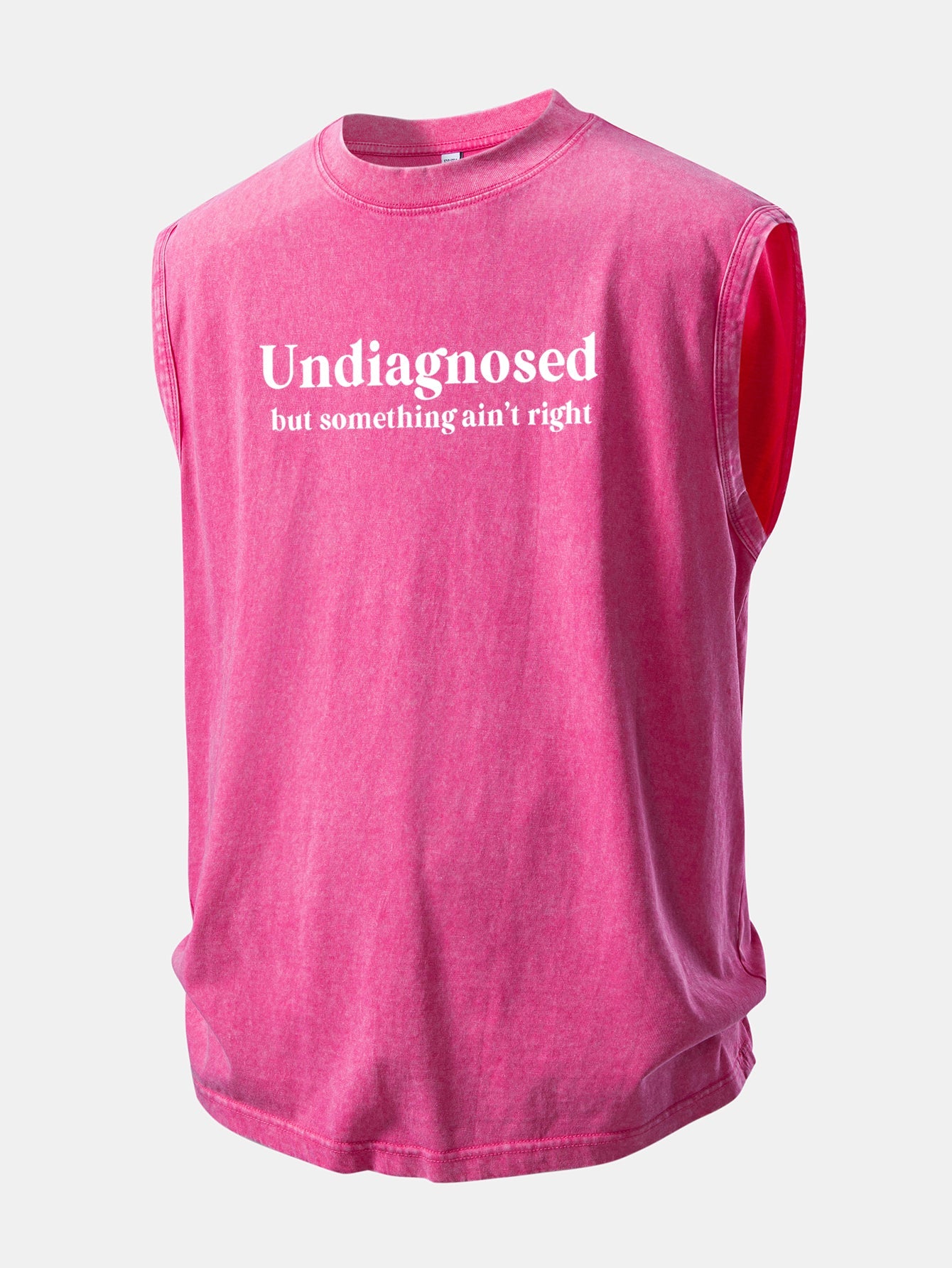 Undiagnosed Print Washed Distressed Tank Top