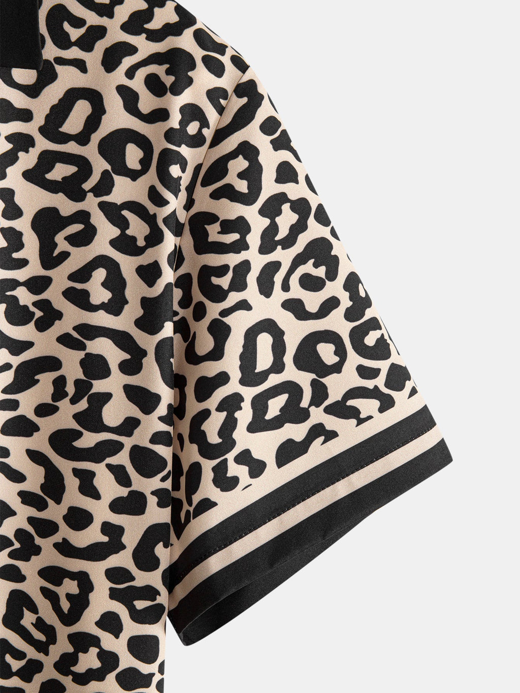 Contrast Trim Leopard Print Shirt