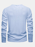 Long Sleeve Lightweight Linen Look V Neck T-Shirt