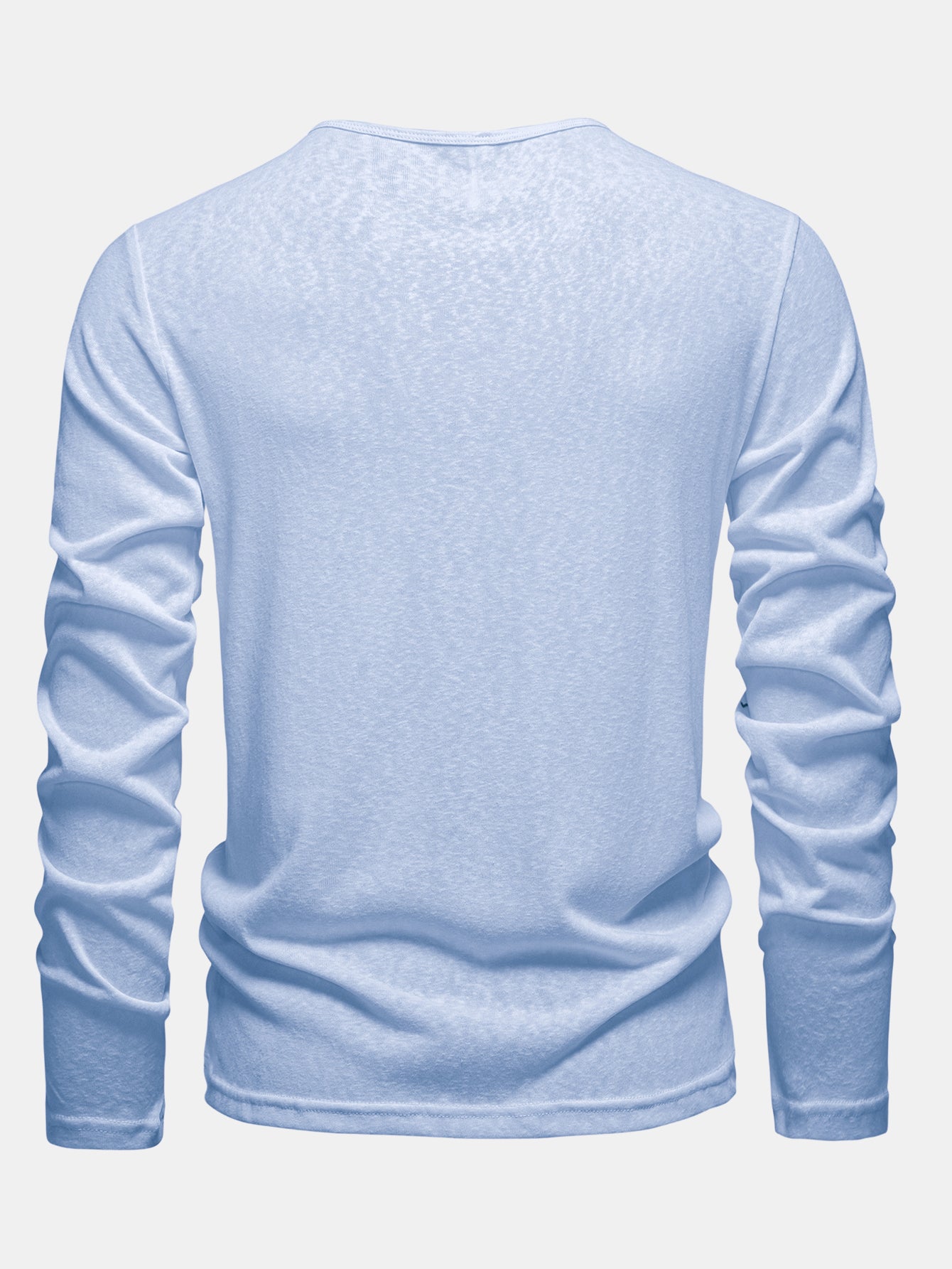 Long Sleeve Lightweight Linen Look V Neck T-Shirt