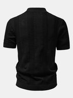 Linen Textured Knit Shirt & Slim Fit Tapered Trousers