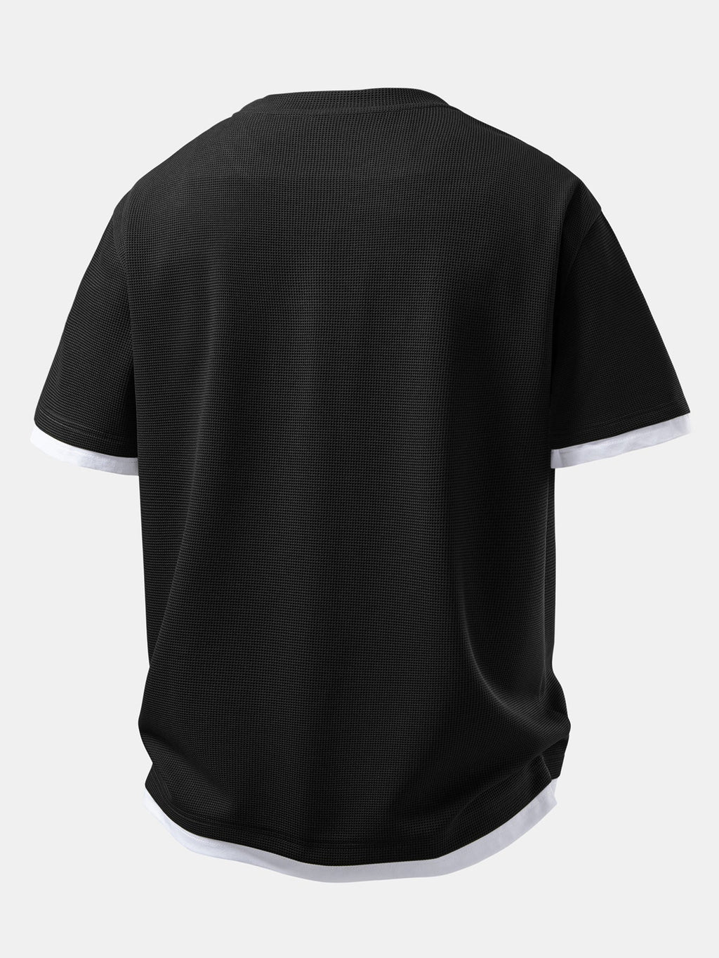 Relax Fit 2 In 1 Waffle Crew Collar T-Shirt & Waffle Drawstring 7" Shorts
