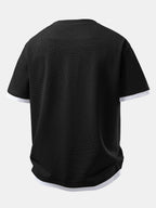 Relax Fit 2 In 1 Waffle Crew Collar T-Shirt