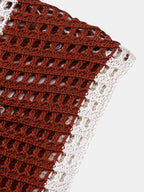 Crochet Stripe Crochet Knit Tank Top