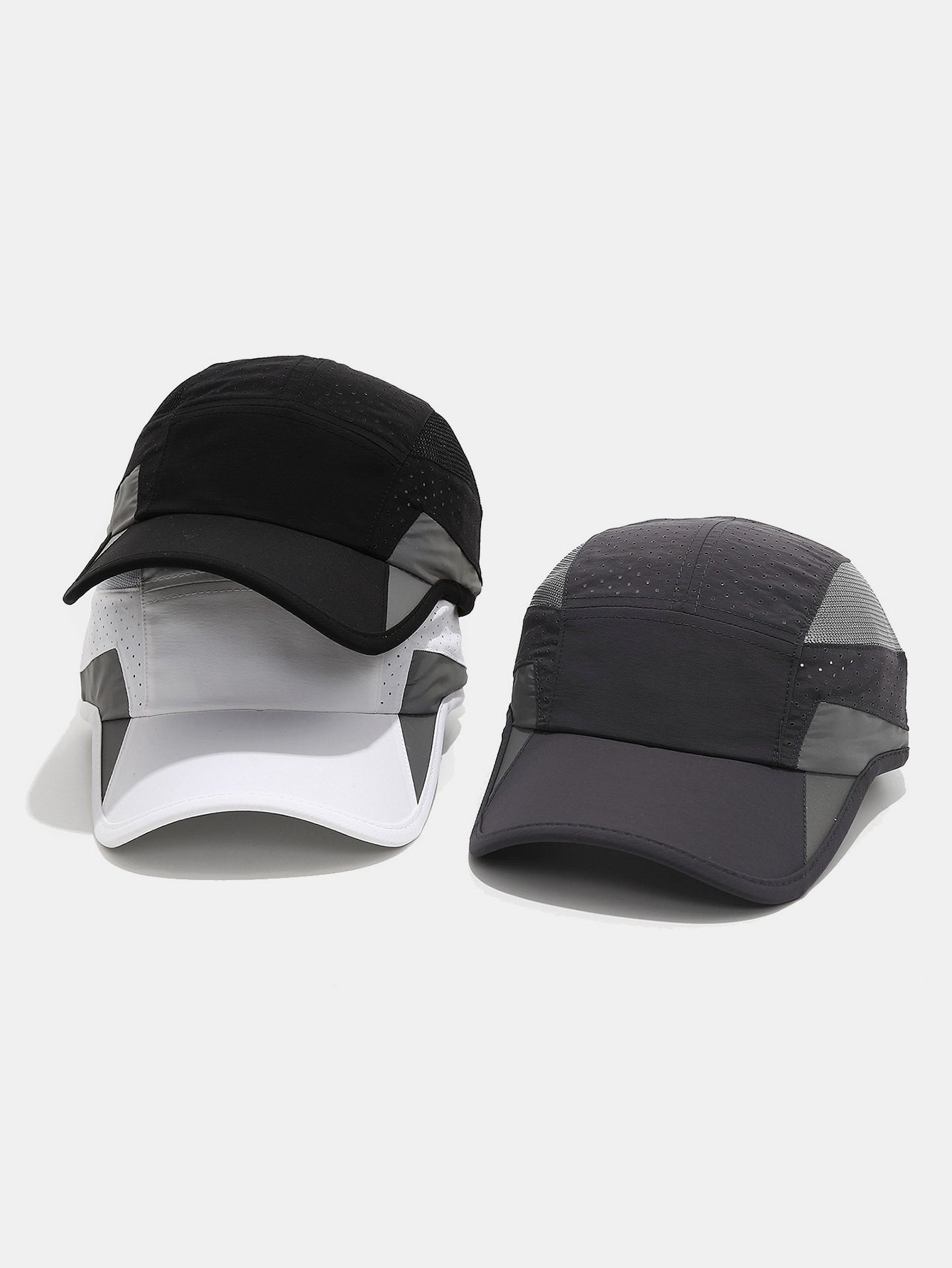 Quick Dry Vented Athletic Cap | Perforated Mesh Spliced Low Profile Lightweight Adjustable Running Sports Hat