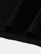 Vintage Contrast Varsity V Neck Knit T-Shirt