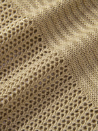 Open Knit Cap Sleeve Mesh Sweater T-Shirt