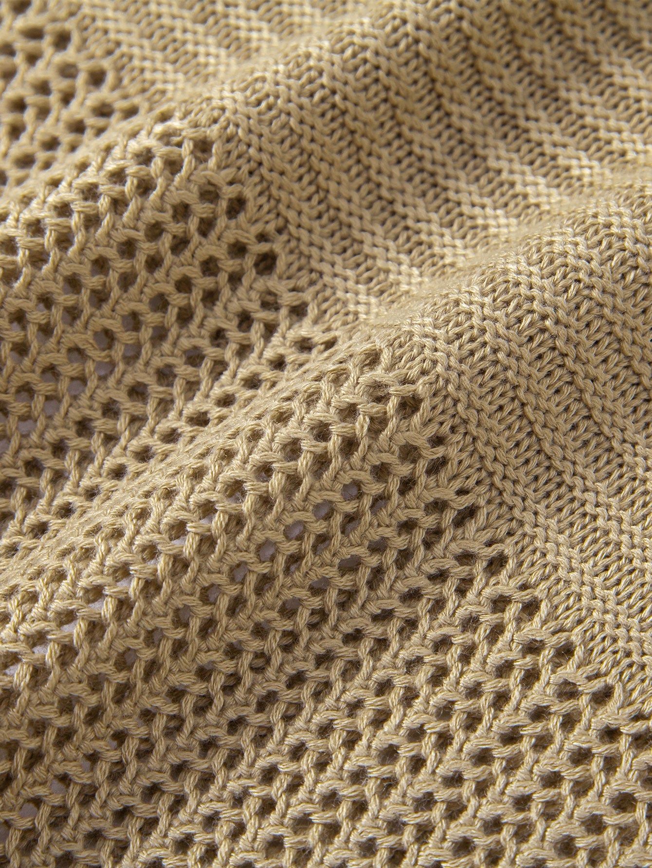Open Knit Cap Sleeve Mesh Sweater T-Shirt